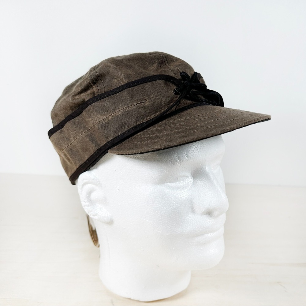 NWT Stormy Kromer Waxed Cotton Cap Hat Size 7 Brown Dark Oak Made In USA